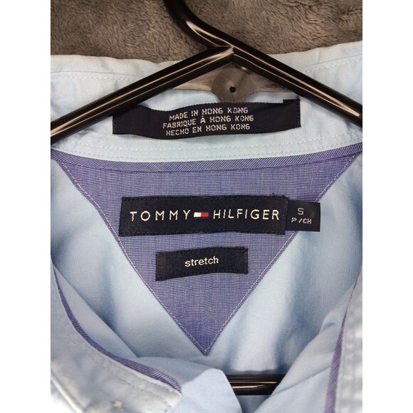 Mens Tommy Hilfiger Shirt Long Sleeve Button Down Light Blue Small - Picture 4 of 6